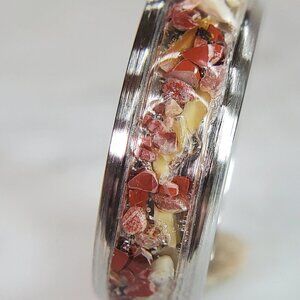 "Blood in the Water" with Shark Teeth & Red Jasper